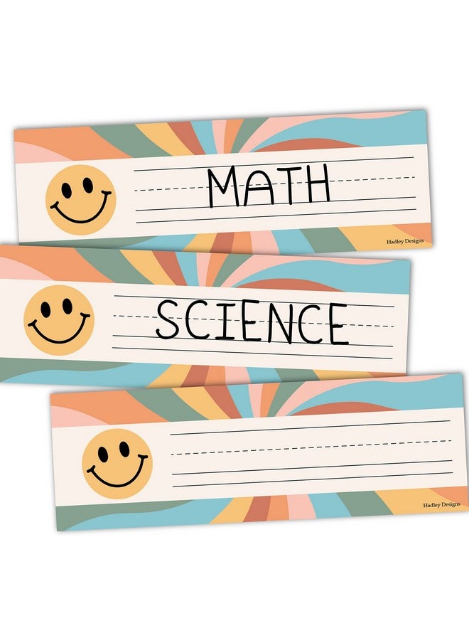 Hadley Designs Hadley Designs 25 Retro Classroom Name Tags for Classroom Cubbies - Student Desk Name Plates for Classroom Desk Name Tags, Classroom Name Plates, Kindergarten Name Plates for Desks, Desk Tags  - Image 1