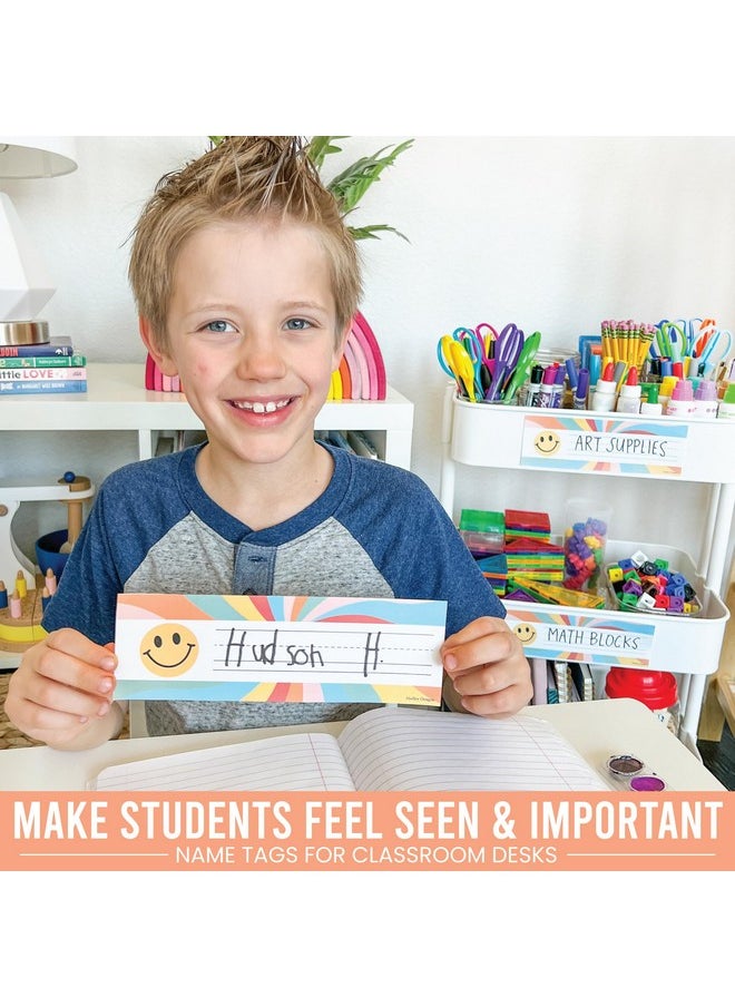 Hadley Designs Hadley Designs 25 Retro Classroom Name Tags for Classroom Cubbies - Student Desk Name Plates for Classroom Desk Name Tags, Classroom Name Plates, Kindergarten Name Plates for Desks, Desk Tags  - Image 2