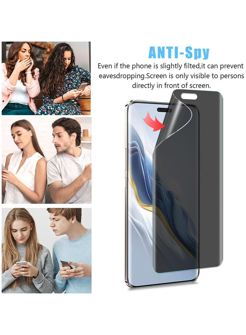 General [2 Pack] Honor Magic 6 Pro Privacy Screen Protector, Anti-Spy Flexible Privacy Screen Protector Anti-Scratch Bubble Free  - Image 4