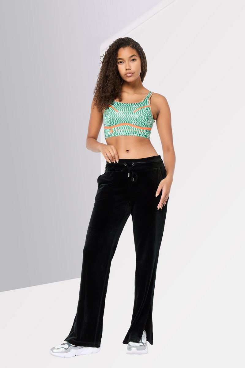 Adidas by Stella McCartney Women Abstract Pattern Padded Sports Bra, Green - Image 3