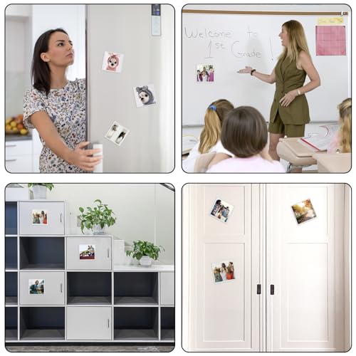 CHUNNIAO White Magnetic Picture Frame 4X4 for Refrigerator,12 Pieces Square Photo Magnets Sleeves for Fridge and Whiteboard,Locker - Image 5