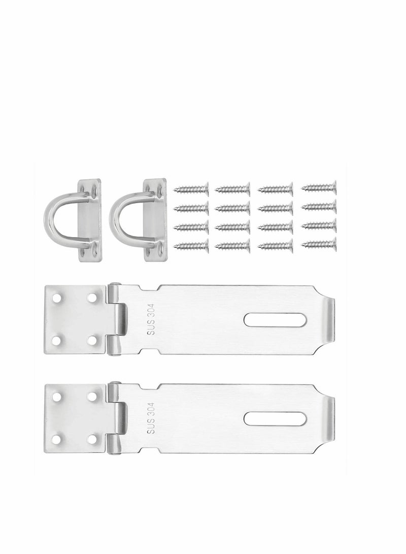 Padlock Hasp, Stainless Steel Security Door Clasp Hasp Lock Latch, Suitable for Room Door Locks, Garden Door Locks 2mm Extra Thick Door Gate Bolt... - Image 4