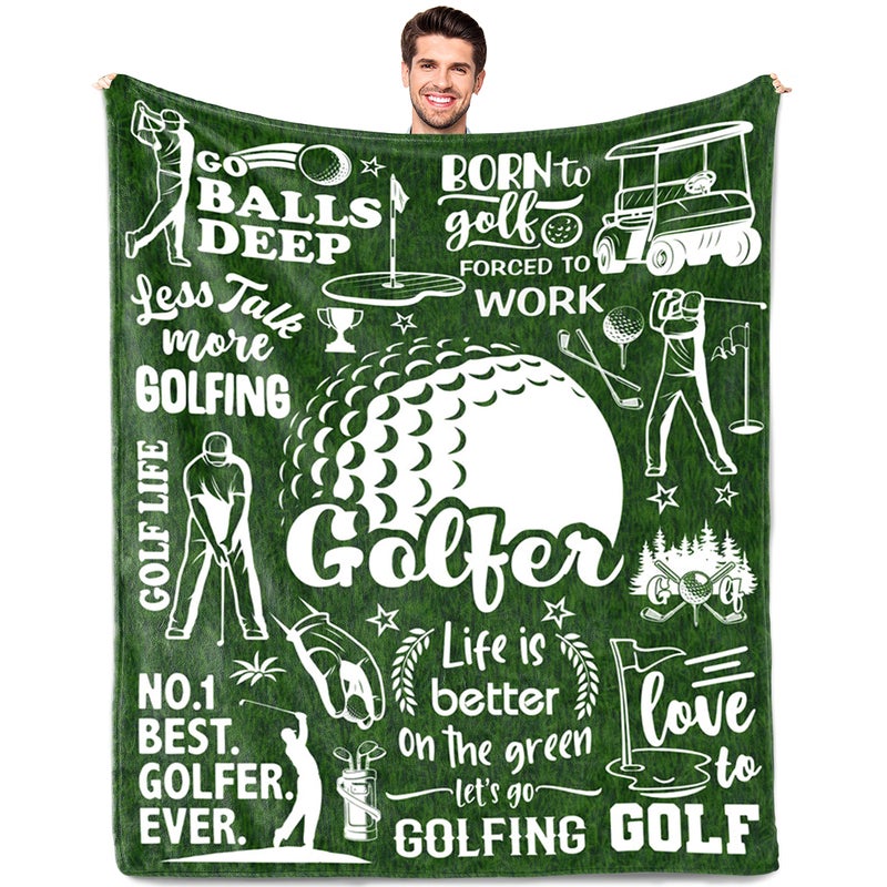 Nuritus Nuritus Golf Gifts for Men Golf Gift for Men Unique Golfing Gift for Him Birthday Thanksgiving Day Golfing Presents Golfer Present for Sport Lover Blanket Gift 50x60