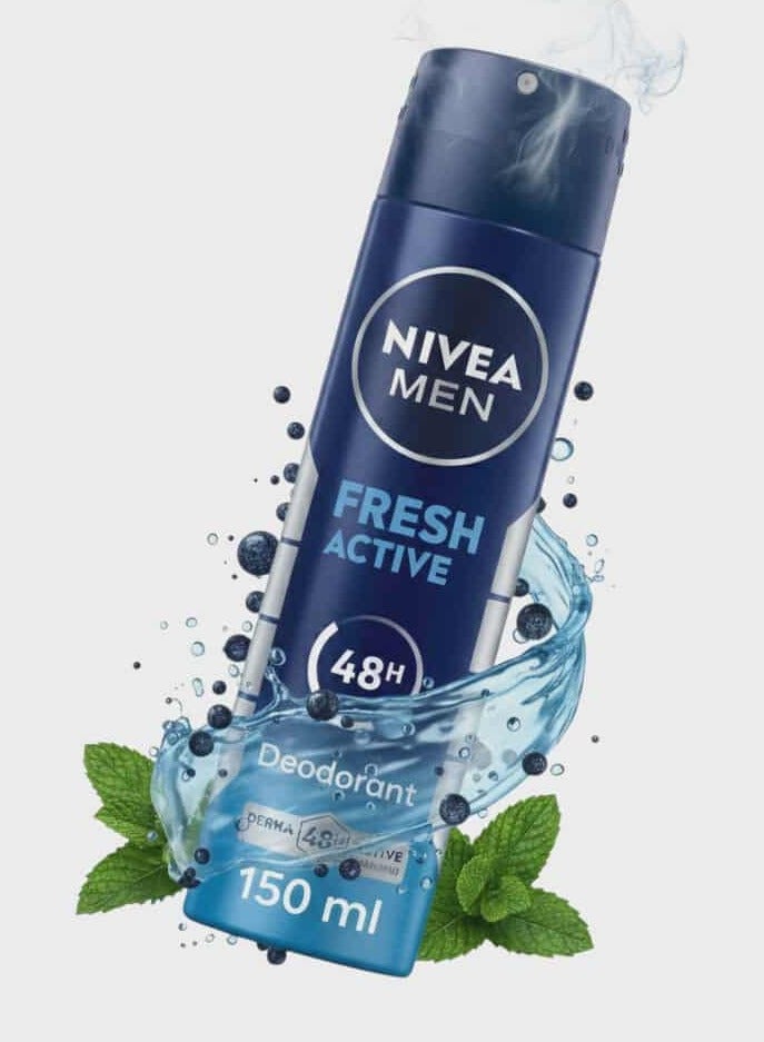 Nivea Men Deodorant Fresh Active-48H Protection -150 ml - Image 1