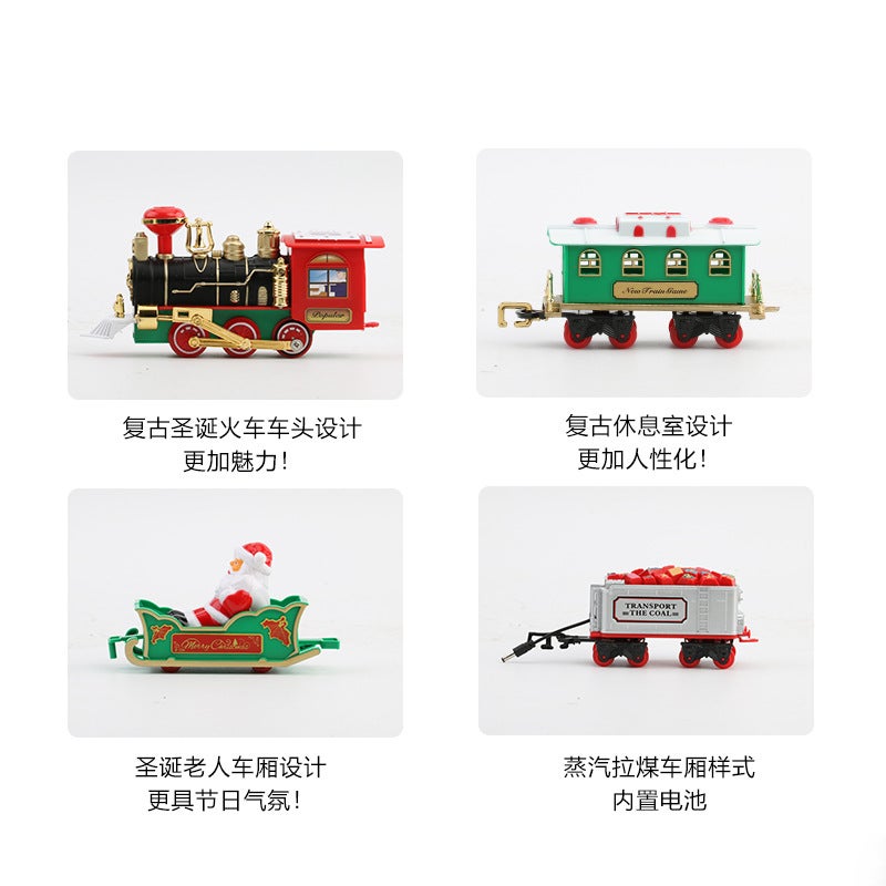 Foreign trade electric Christmas train electric sound and light can hang Christmas tree Christmas track car Christmas gift toys Christmas train (hanging) - Image 4
