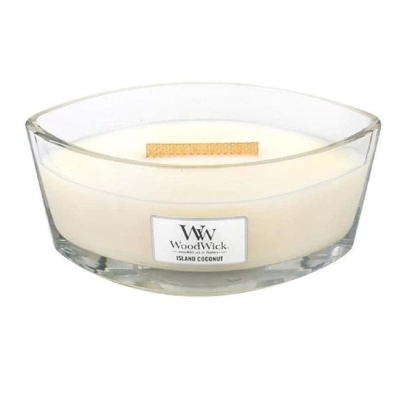 WoodWick Ellipse Scented Candle  Island Coconut  with Crackling Wick  Burn Time Up to 50 Hours