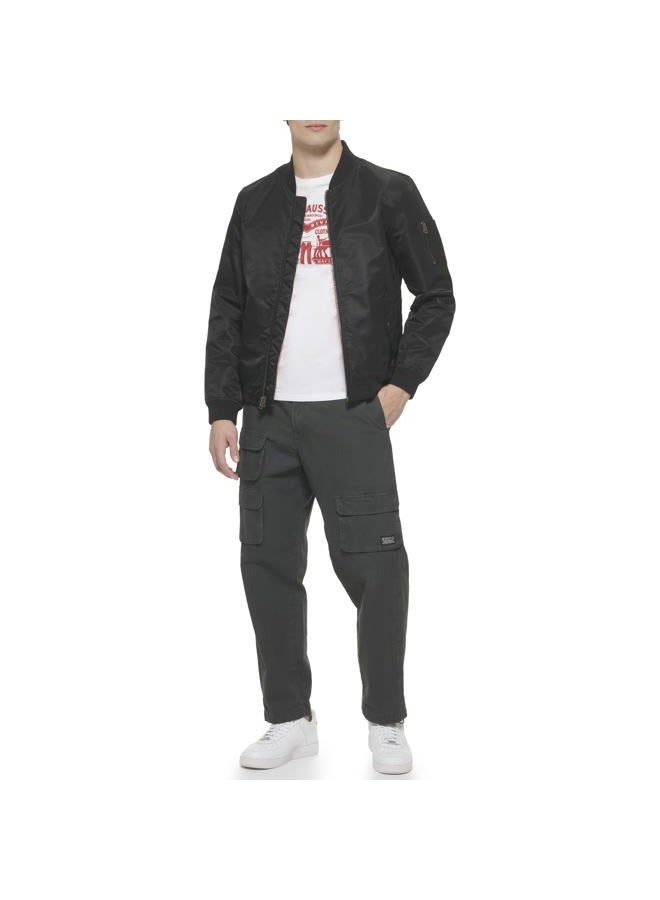 Levi's Men's Flight Satin Bomber Jacket, Black MA-1 Unfilled, M - Image 2
