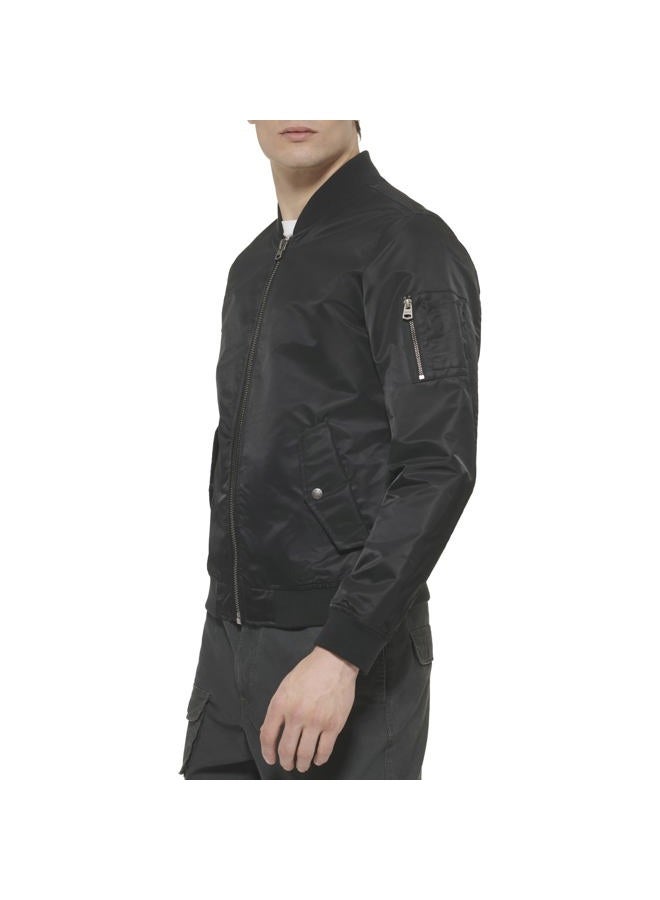 Levi's Men's Flight Satin Bomber Jacket, Black MA-1 Unfilled, M - Image 3