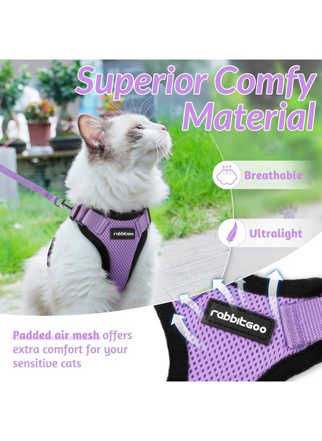 Rabbitgoo rabbitgoo Cat Harness and Leash for Walking, Escape Proof Soft Adjustable Vest Harnesses for Cats, Easy Control Breathable Reflective Strips Jacket, Light Purple, XS  - Image 3