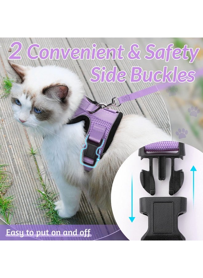 Rabbitgoo rabbitgoo Cat Harness and Leash for Walking, Escape Proof Soft Adjustable Vest Harnesses for Cats, Easy Control Breathable Reflective Strips Jacket, Light Purple, XS  - Image 5