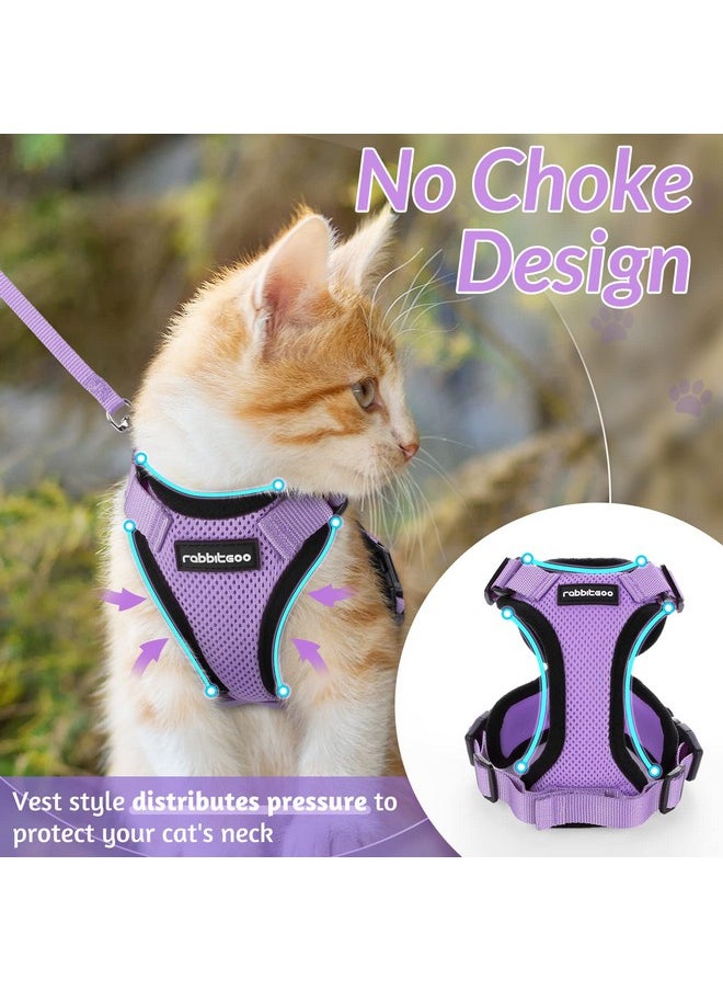Rabbitgoo rabbitgoo Cat Harness and Leash for Walking, Escape Proof Soft Adjustable Vest Harnesses for Cats, Easy Control Breathable Reflective Strips Jacket, Light Purple, XS  - Image 2