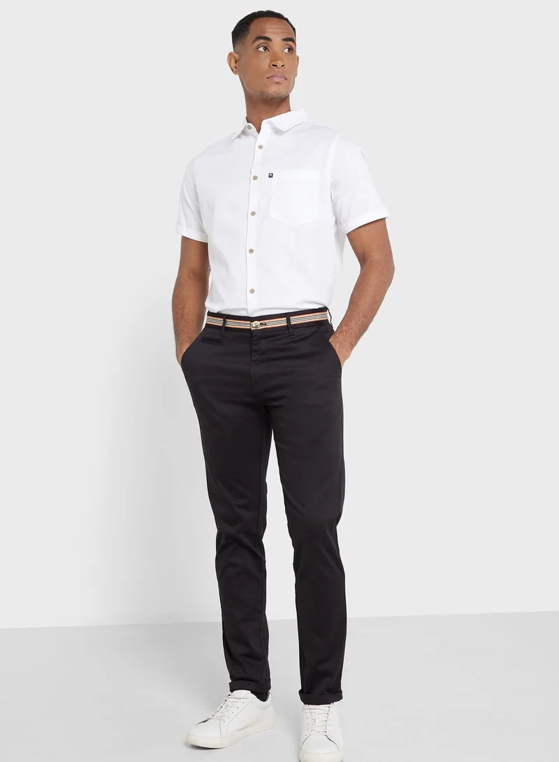 Thomas Scott Thomas Scott Men Black Slim Fit Cotton Chinos Trousers