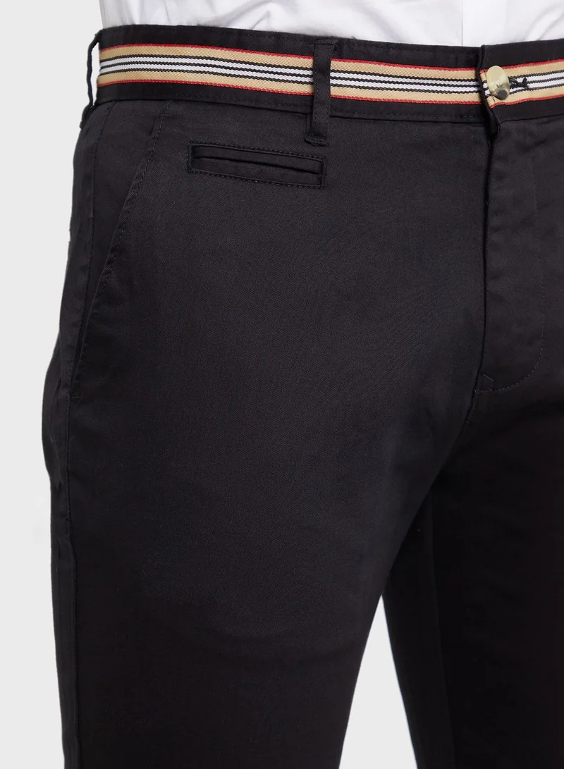 Thomas Scott Thomas Scott Men Black Slim Fit Cotton Chinos Trousers