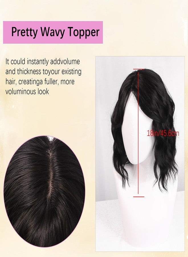 CROWN GUIDE 11 Inch Short Wavy Hair Topper for Women, 6.5"x6.5" Base Clip in Hairpiece, Synthetic Lightweight Breathable, for Thinning Hair & Gray Roots, Instant Volume & Coverage - Image 3
