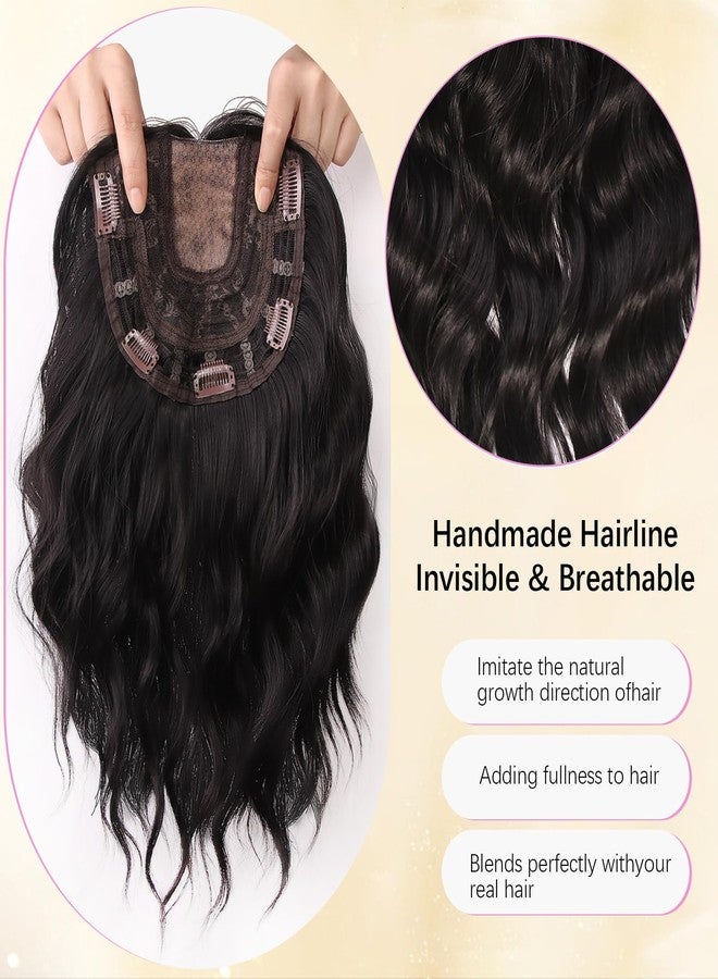 CROWN GUIDE 11 Inch Short Wavy Hair Topper for Women, 6.5"x6.5" Base Clip in Hairpiece, Synthetic Lightweight Breathable, for Thinning Hair & Gray Roots, Instant Volume & Coverage - Image 2