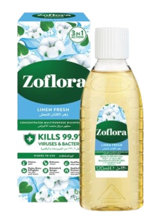Zoflora Multi-Purpose Concentrated Disinfectant Linen Fresh 120ml - Image 1