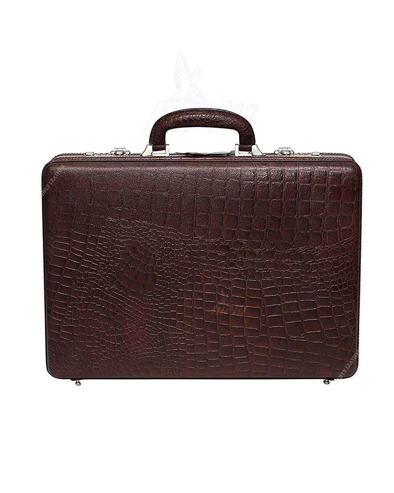Hifly Men's 20 L Leather Briefcase Bag - Laptop Bag with TSA Lock, Brown, 15.6" - Image 1