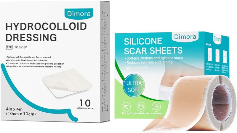 Dimora Upgrade Silver Calcium Alginate Wound Dressing  Waterproof Silicone Scar Sheets