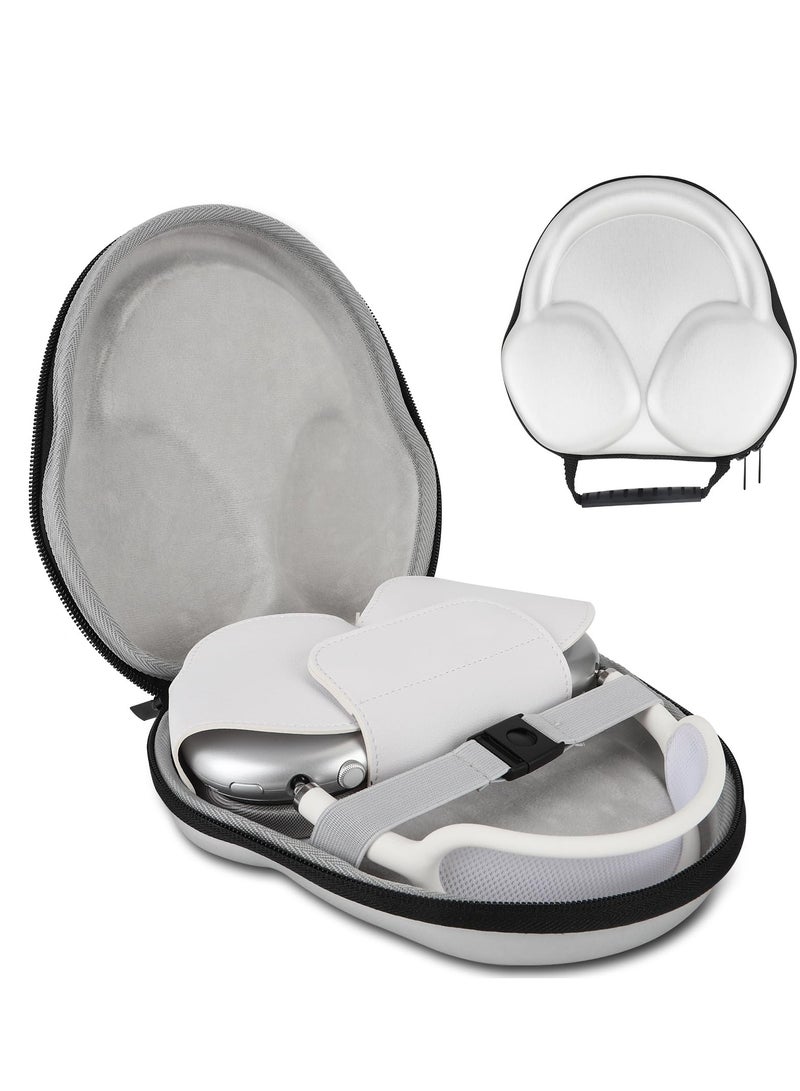 Waterproof Smart Hard Case for AirPods Max, Designed with Sleep Mode, Protective Portable Hard Shell Travel Carrying Storage Bag for Apple AirPods Max Headphone Accessories, Silvery