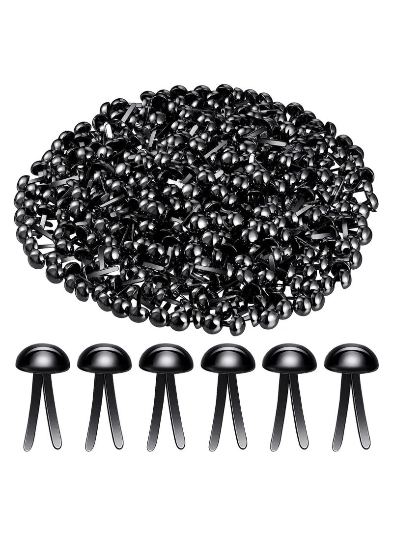 SOLARAE Paper Fasteners Brads 500 Pieces Round Fasteners for Art Crafting School Project, Decorative, Paper Craft, Scrapbooking, DIY Supplies, Mini Brads Fasteners, 8 x 15 mm - Black - Image 1
