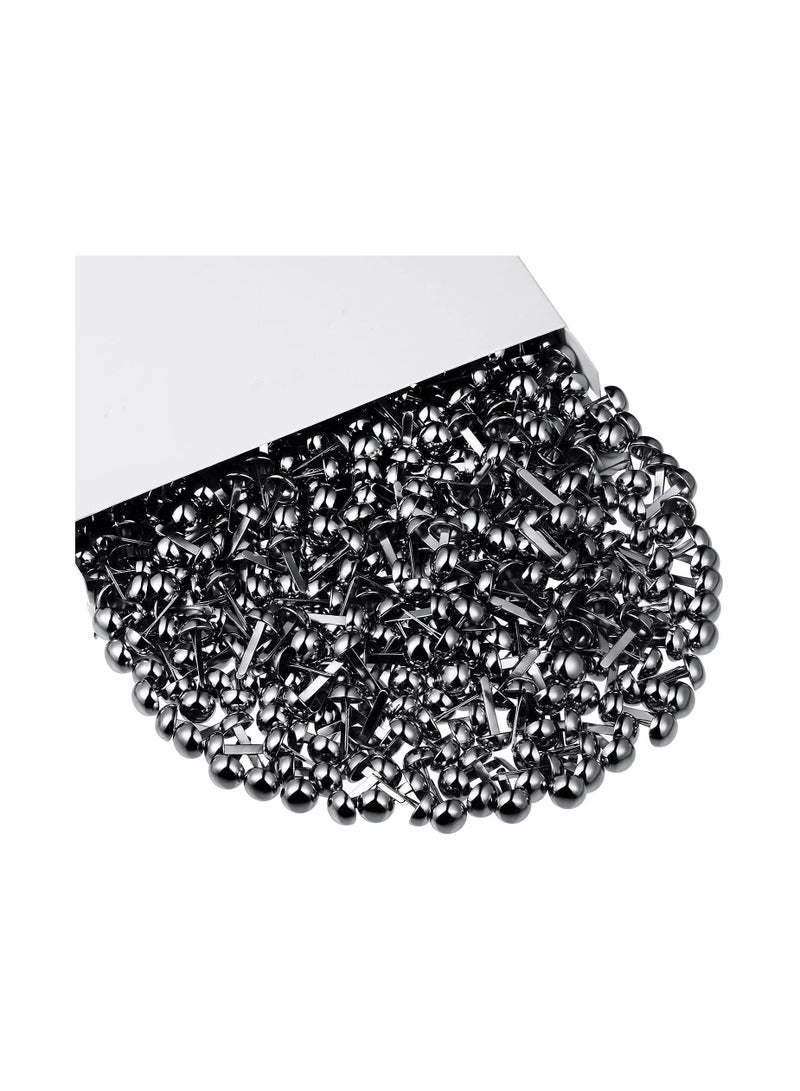 SOLARAE Paper Fasteners Brads 500 Pieces Round Fasteners for Art Crafting School Project, Decorative, Paper Craft, Scrapbooking, DIY Supplies, Mini Brads Fasteners, 8 x 15 mm - Black - Image 2