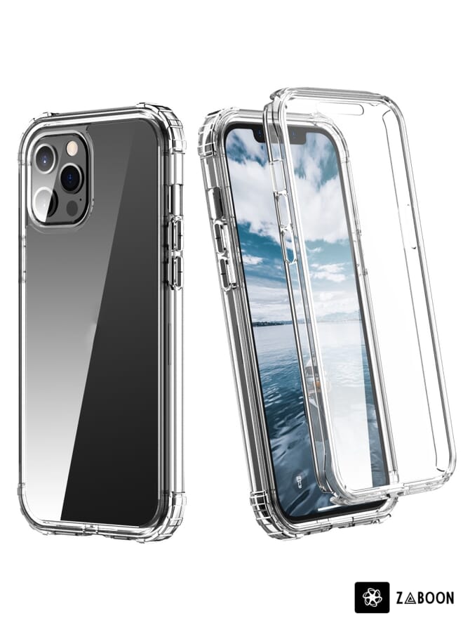 Zaboon Protective Case For iPhone 12 Pro Max Front and Back Transparent Four-corner Three-proof Case - Image 1