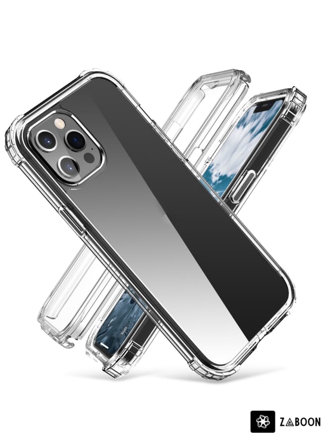 Zaboon Protective Case For iPhone 12 Pro Max Front and Back Transparent Four-corner Three-proof Case - Image 2