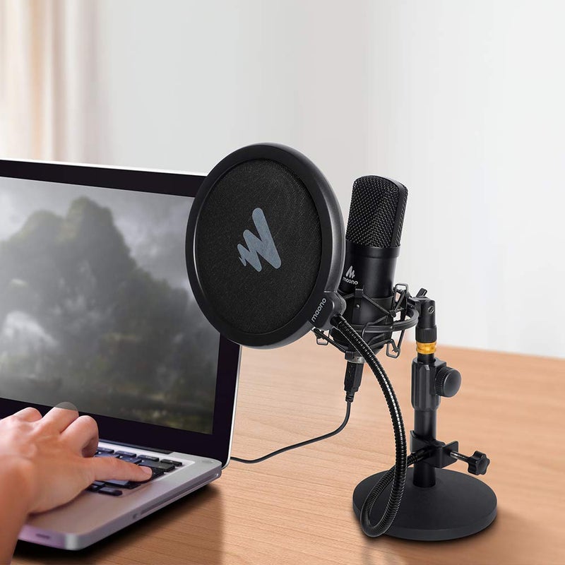 Maono AU-B00 Pop Filter for Studio Condenser Microphone with Wind Screen and Metal Gooseneck Holder (Black) - Image 5