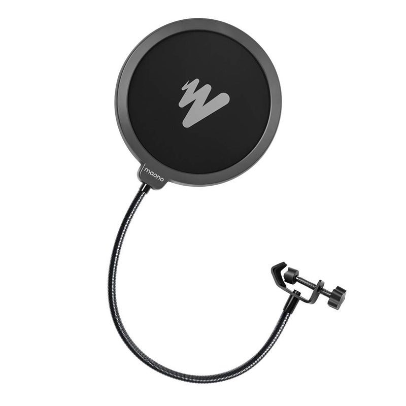 Maono AU-B00 Pop Filter for Studio Condenser Microphone with Wind Screen and Metal Gooseneck Holder (Black) - Image 1