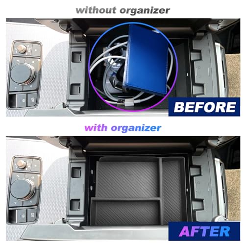SXCY for 2024 2025 Mazda CX90 CX70 Center Console Organizer for Mazda CX90 2024 2025 Accessories Console Tray for 2024 2025 CX90 CX70 Console Organizer 2025 CX70 Armrest Organizer TPE Tough Material - Image 2