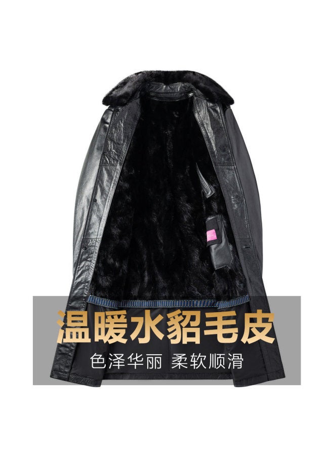 Fapai Winter Mid-length Leather Jacket Men's Leather Jacket - Image 4