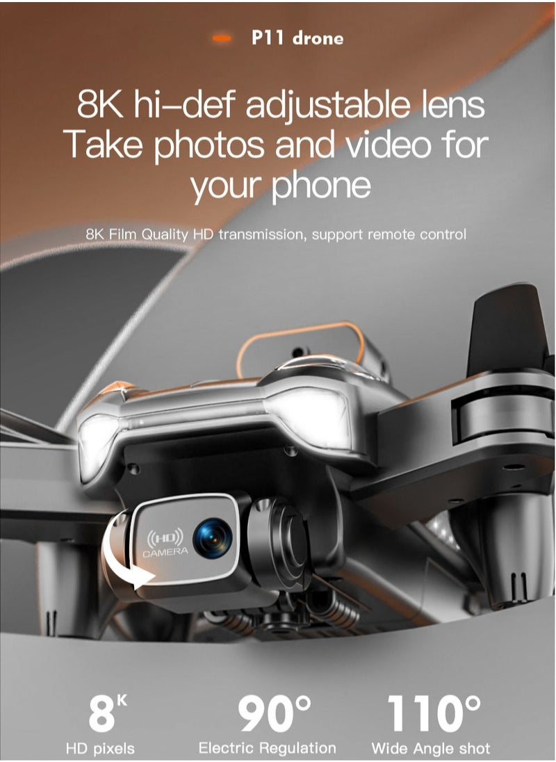 Generic - P11 Intelligent Obstacle Avoidance Drone Camera with HD Photography 8KHD double Shot - Image 1