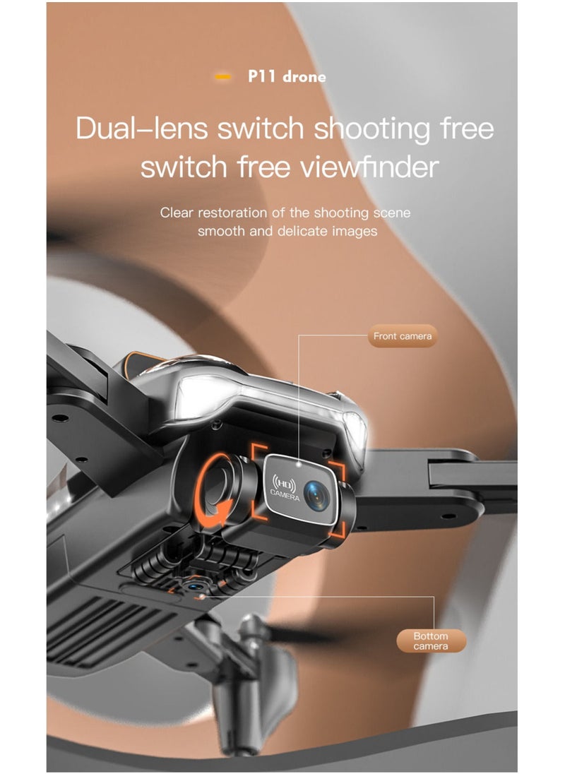 Generic - P11 Intelligent Obstacle Avoidance Drone Camera with HD Photography 8KHD double Shot - Image 1