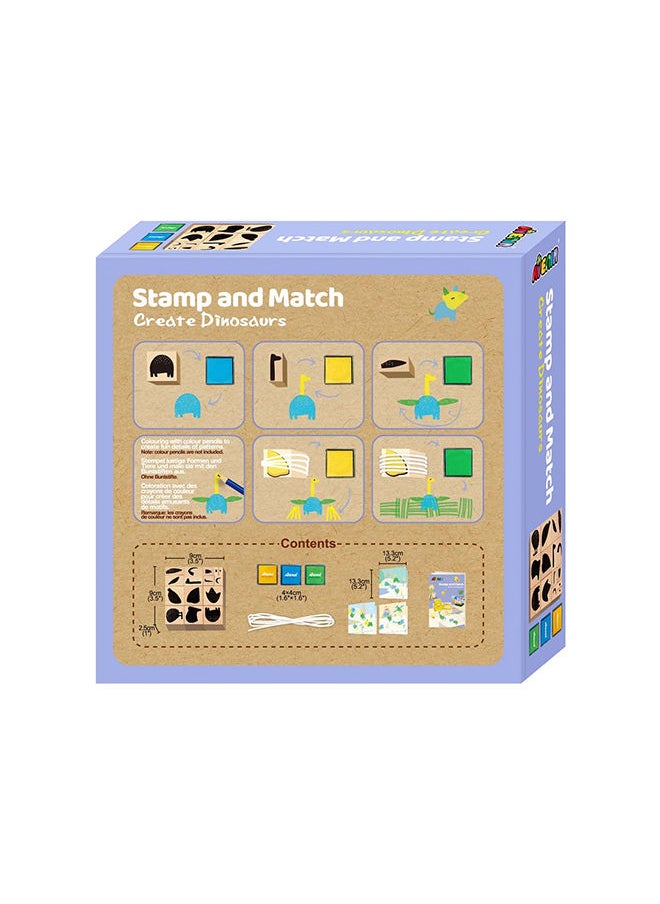 Avenir Stamp and Match Create Dinosaurs Craft Imaginative Dinosaurs With 15 Wooden Stamps, Spark Imagination & Cognitive Development Exciting Craft Kit for Kids 3+  - Image 5