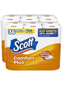 ComfortPlus Toilet Paper, 36 Mega Rolls (2 Packs of 18), 425 Sheets per Roll, Septic-Safe, 1-Ply Toilet Tissue