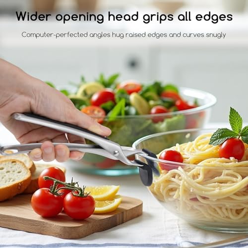 SOLEADER Plate Gripper Compatible With Pizza Pan,Non-Slip Pan Gripper,Hot Plate Bowl Retriever with Food Out from Pots,For Egg Custard For Jidangeng,For Microwave Toaster Oven Steamer,Pack of 2 - Image 3