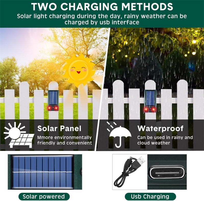 YARDHOBI Solar Ultrasonic Animal Repellent, Squirrel Repellent, Outdoor Mouse Repellent Devices with Strobe Flashing Light Waterproof Solar Animal Repeller for Wolves, Dog, Deer, Yard Garden - Image 4