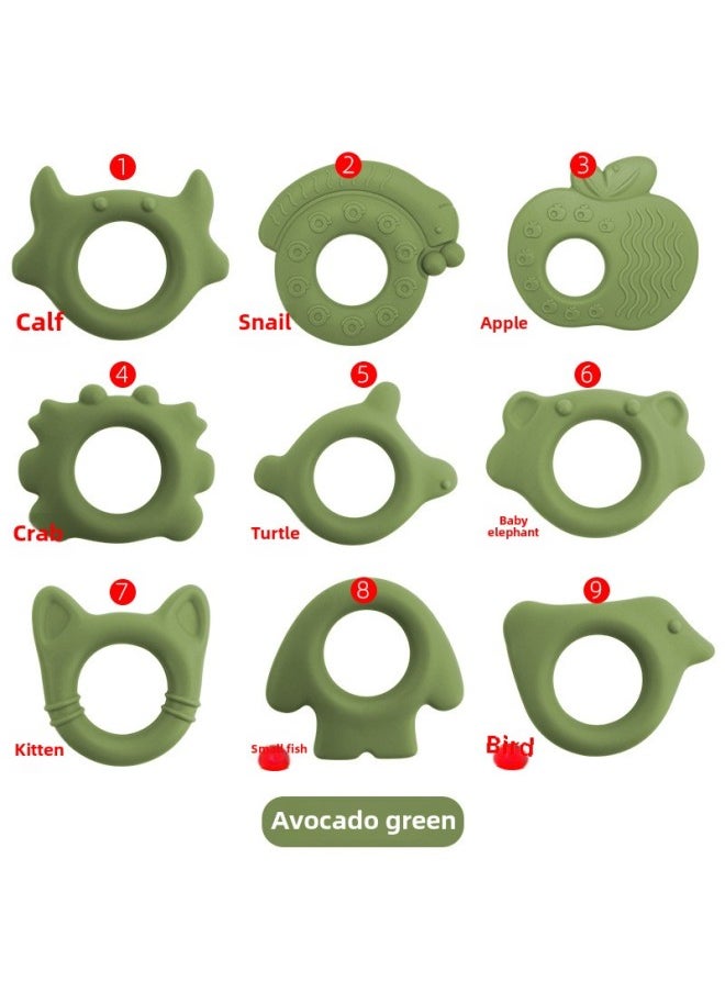 Generic - Baby Gum Animal Bracelet Food Grade Bite Boiled Baby Grinding Stick Teething Toy In Stock-Color:Avocado Green-Specifications:⑥ Baby Elephant Tooth Gum - Image 1