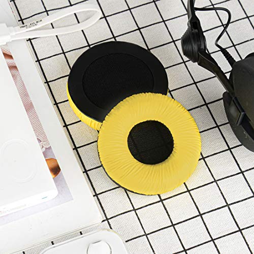 Geekria QuickFit Leatherette Replacement Ear Pads for Sennheiser HD25, HD25-II, HD25SP, HD25SP-II, Limited 75th Anniversary Edition Headphones, Ear Cushions with Video Guide (Yellow) - Image 4