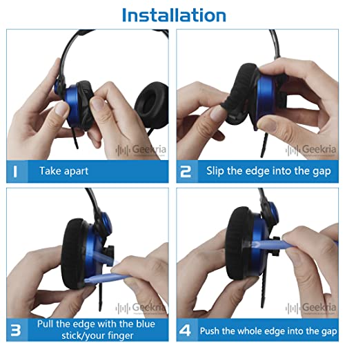 Geekria QuickFit Leatherette Replacement Ear Pads for Sennheiser HD25, HD25-II, HD25SP, HD25SP-II, Limited 75th Anniversary Edition Headphones, Ear Cushions with Video Guide (Yellow) - Image 5