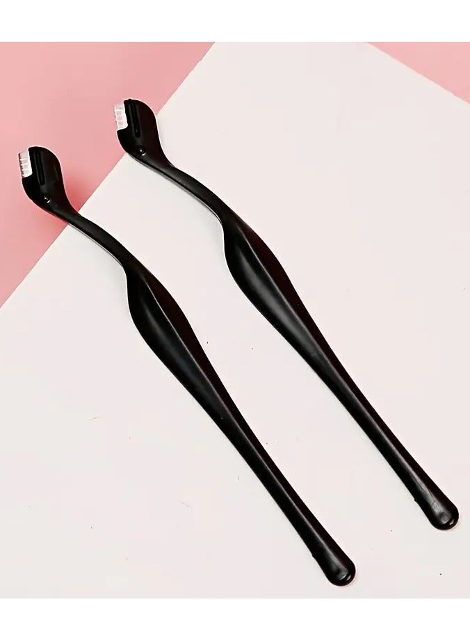 LANGMANNI 2 قطع مقصات الحواجب، أداة تقشير متعددة الاستخدامات للنساء والرجال - سهلة الاستخدام للحصول على حواجب مشذبة بشكل مثالي - Image 3