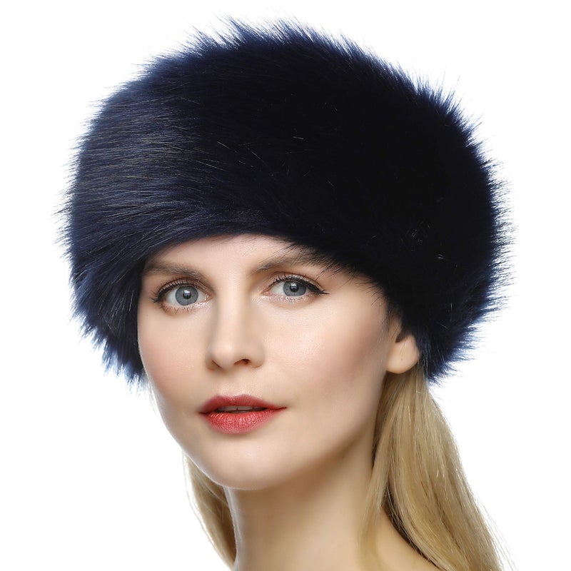 Dikoaina Womens Faux Fur Headband Winter Earwarmer Earmuff Ski - Image 1