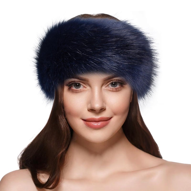 Dikoaina Womens Faux Fur Headband Winter Earwarmer Earmuff Ski - Image 5