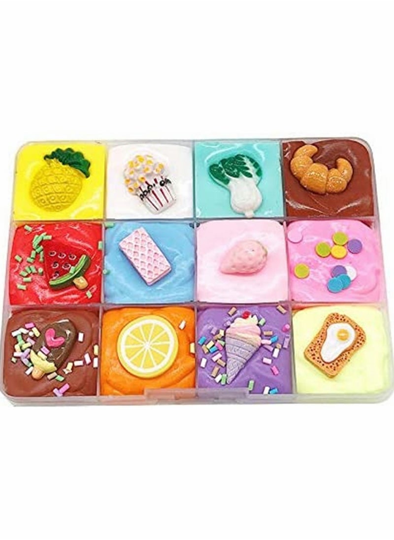 KASTWAVE Butter Slime Kit, 12 Squares with Fruit Slime, Vegetable Slime, Bread Slime, Dessert Slime ​Stretchy and Non-Sticky, Super Soft DIY Surprise Slime, Birthday Gifts for Girl and Boys  - Image 1