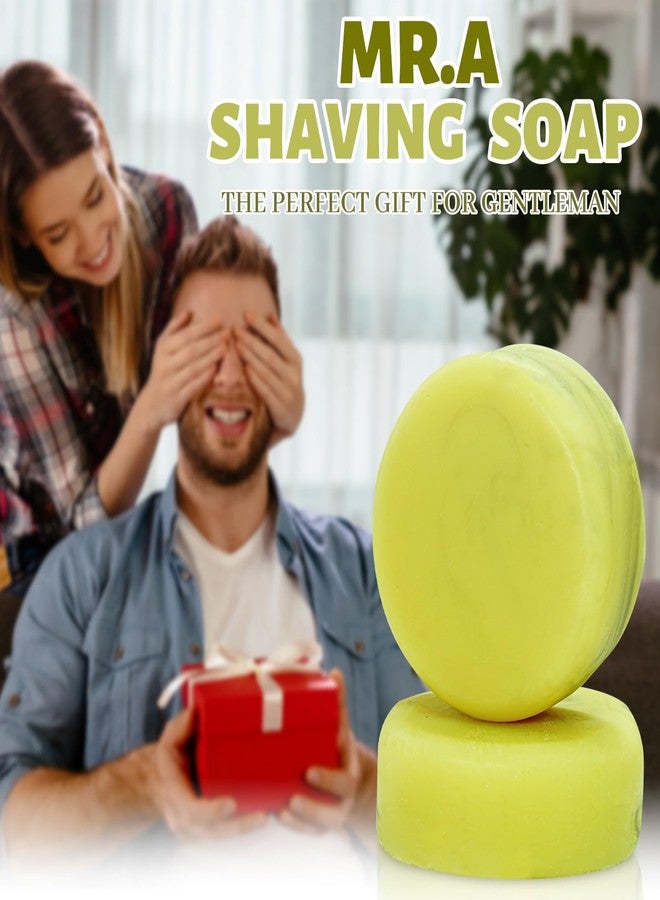 Mr.A 3Pack Shaving Soap for Men, Shaving Soaps Puck for Sensitive Skin, Unscented Shave Soap Bar, Rich Lasting Lather, Light Natural Scent - Image 5