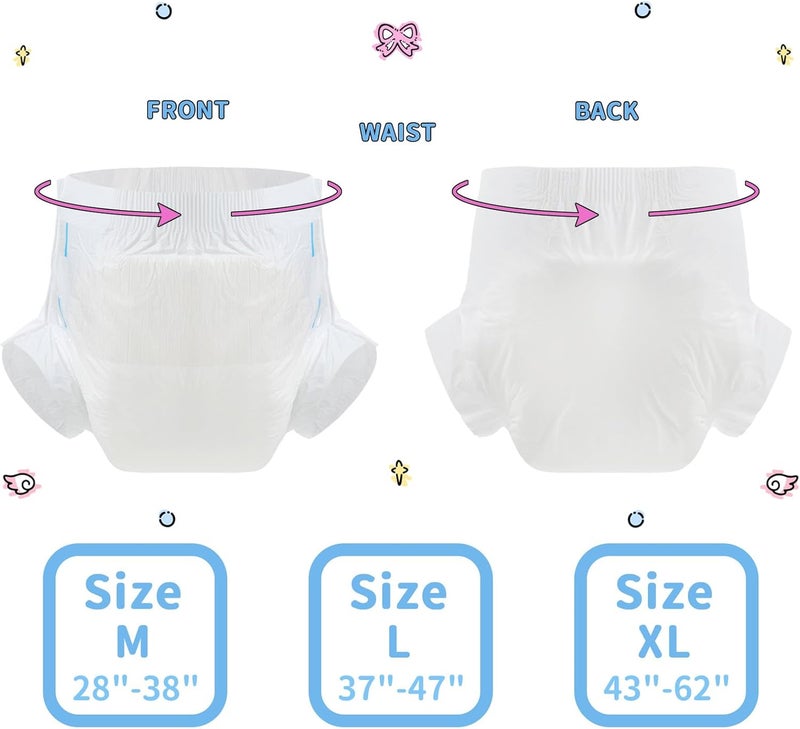 CutiePlusU Disposable Adult Diaper Heavy Absorption Dry Surface Adult Diapers All Night White 10 Pieces Large 3646 - Image 2
