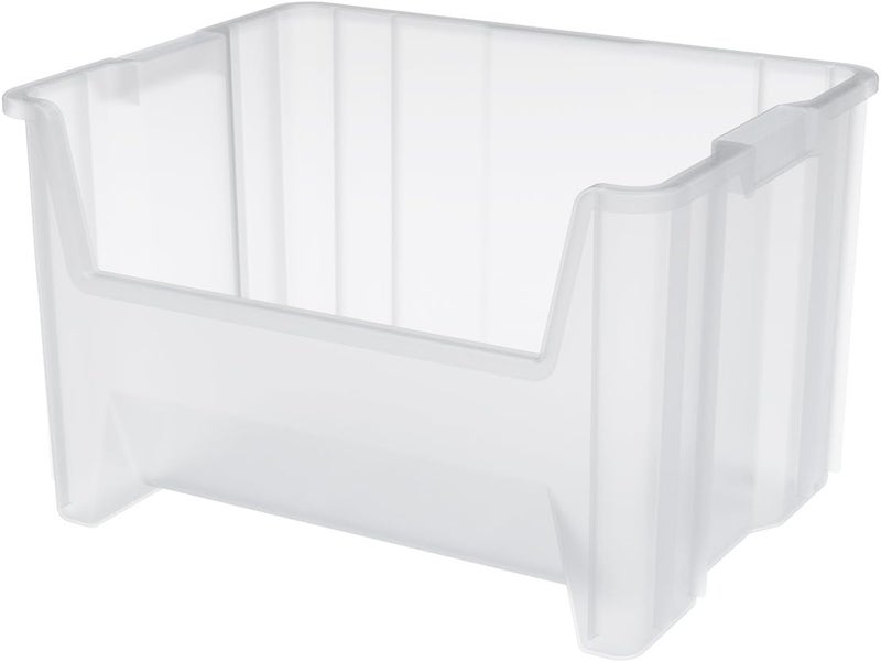 AkroMils 13017 Stak-N-Store Heavy Duty Stackable Open Front Plastic Storage Container Bin, (15-Inch x 20-Inch x 12-1/2-Inch), Clear, (3-Pack) - Image 1