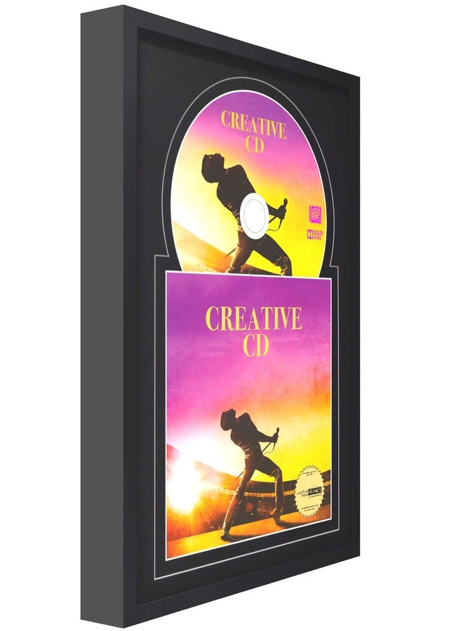 Creative Picture Frames 8" x 12" CD Jukebox Music Frame Double Black-Black Matting Displays Cover Art and 4 7/8-inch Dia. Disc Self Standing with Wall Hanger - Image 3