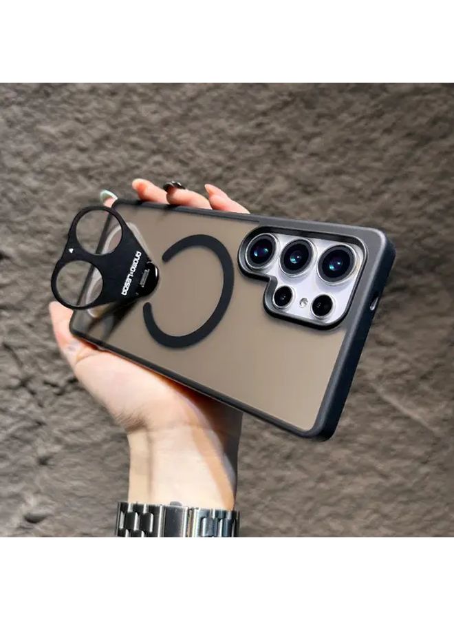 Purple 360 Rotatable Ring Stand Magnetic Case For Galaxy S25 Plus Frosted Matte Cover Transparent Shockproof Design - Image 5