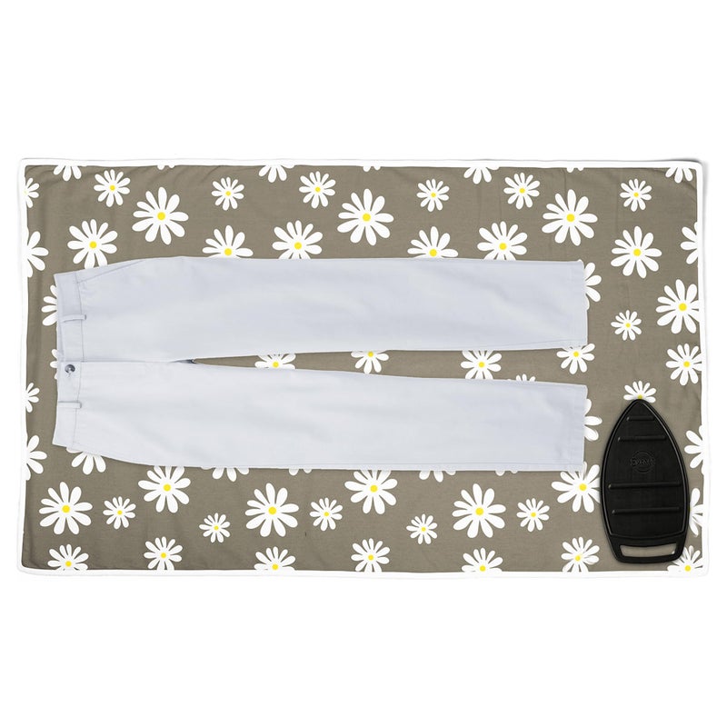 Encasa XO Encasa XO Ironing MatPad Large 48x28 with 3mm Padding  Silicone Iron Rest for Steam Pressing on Tabletop or Bed  Heat Resistant Portable Quilting  Travel Blanket  Daisy Grey